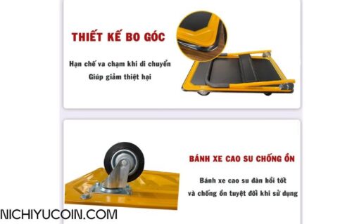 Xe Đẩy Hàng Gấp Gọn 4 Bánh 2 Chiều Nhập Khẩu Tải trọng Lớn 150kg